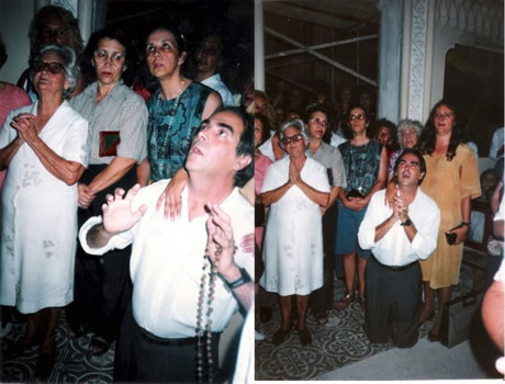 Raymundo Lopes e fiéis na Basílica de Lourdes, em Belo Horizonte
